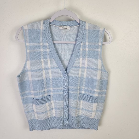 Sioni Pastel Plaid Sweater Vest Light 